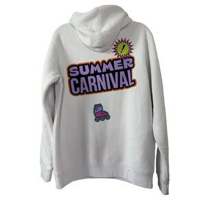 P!nk Summer Carnival Trustfall Tour L White Hoodie Sweatshirt Concert Merch Punk